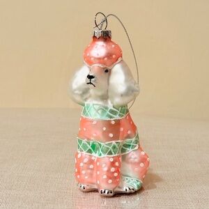 Holiday Lane Pets Glass Poodle Ornament NWT